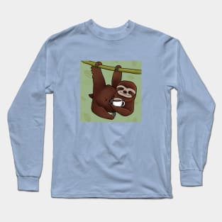 Sloth with coffee Long Sleeve T-Shirt